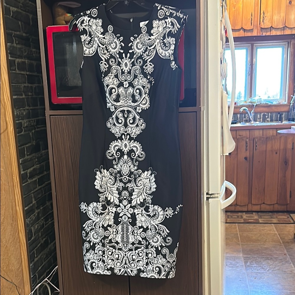 Liz Claiborne Elegant Black and White Dress in size 6